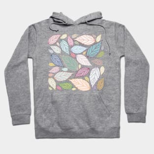 Assorted sof pastel colors leaves botanical collection Hoodie